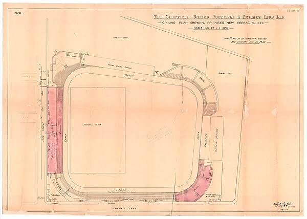 Sheffield United Football Club, Bramall Lane, Sheffield - proposed new terracing, 1901