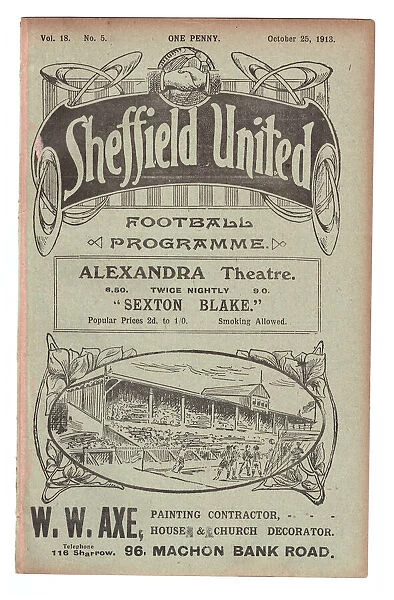 Sheffield United Football Club programme - match against Sheffield Wednesday Football Club, 1913