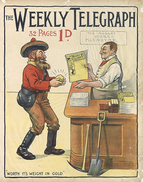 Sheffield Weekly Telegraph poster: worth its weight in gold, 1901