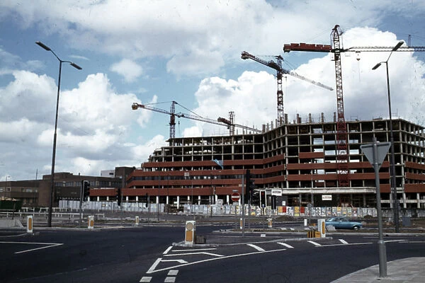 Sheffields Manpower Services Commission building (later known as Moorfoot) under construction, 1979