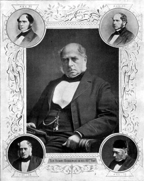 Sir Henry Bessemer (1813-1898), aged 35, 45, 56, 70 and 80