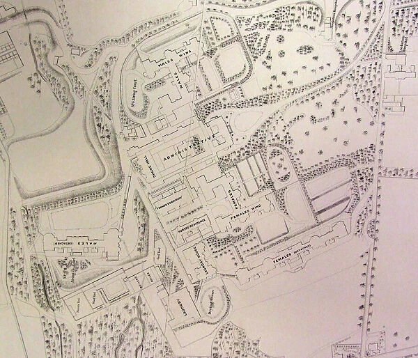 South Yorkshire Asylum - also referred to as Wadsley Asylum later Middlewood Hospital - plan of estate