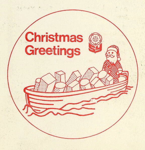 South Yorkshire County Council Christmas card - South Yorkshire Waterways, c. 1980s
