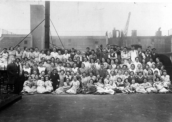 Staff at Viners Ltd, outside the works, Sheffield, c. 1930
