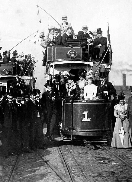 Tram No. 1 at Tinsley, Sheffield, 1899