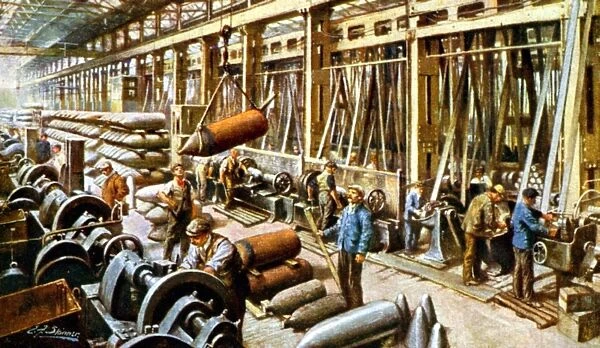 Turning Heavy Shell, Cammell Laird and Company Ltd. Sheffield, 1917