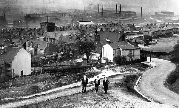 View over Wincobank and Brightside, Sheffield, Yorkshire, 1940s - 1950s