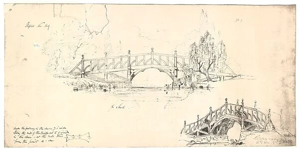 Weston Park, design No. 1 for footbridge, 1874