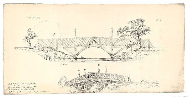 Weston Park, design No. 2 for footbridge, 1874