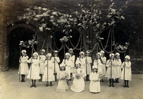 Whiteley Wood Open Air School (also known as Whiteley Wood Open Air Recovery School): celebrating Empire Day, 1906
