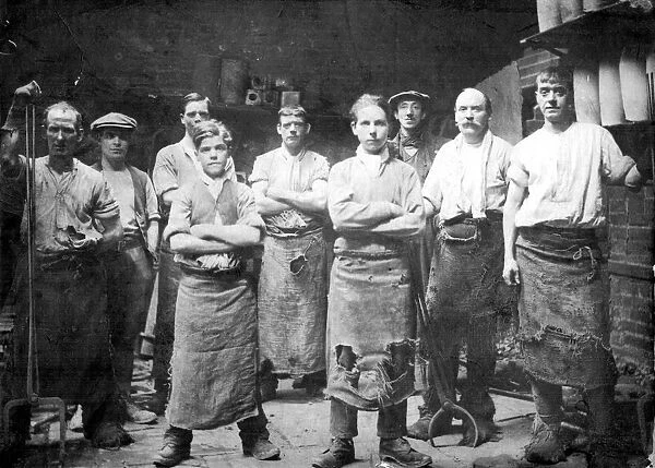 Workers at the Vanadium Steel Company Ltd, Union Lane, Sheffield, Yorkshire, late 19th cent