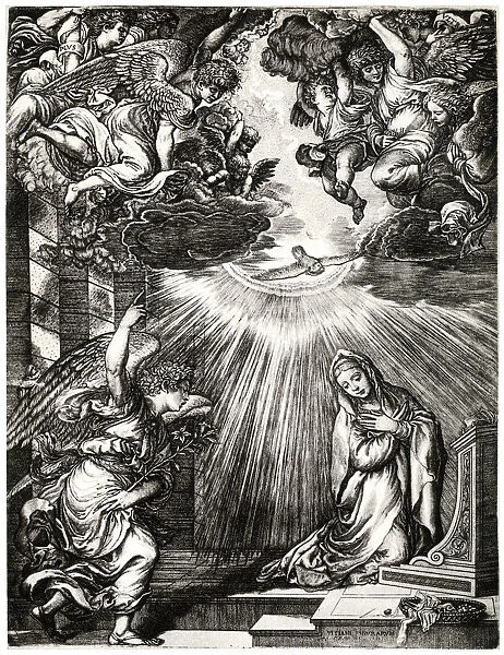 Annunciation, 16th century, (1937). Artist: Giovanni Jacopo Caraglio