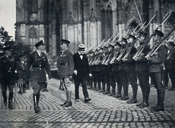 Inspection of troops at the foot of Cologne Cathedral, 1919, (1945)