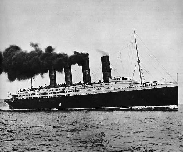 The Lusitania at full speed, 1915