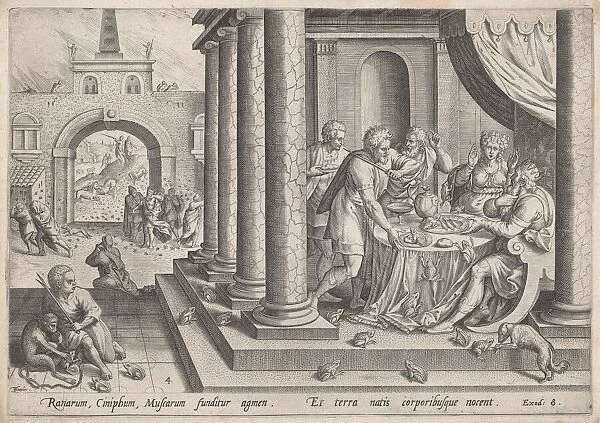 The Plague of Frogs, c. 1585. Creator: Johann Sadeler I