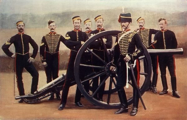 Sergeants of the Royal Horse Artillery with a 12-Pounder, 1900. Creator: Gregory & Co