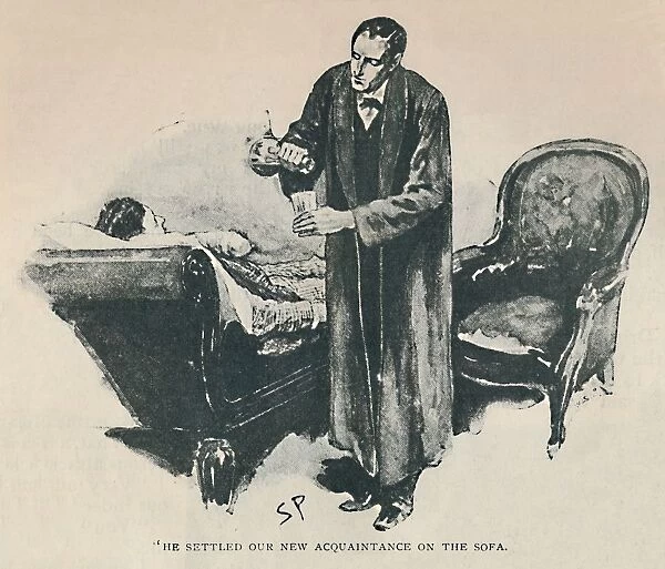 He Settled Our New Acquaintance On The Sofa, 1892. Artist: Sidney E Paget