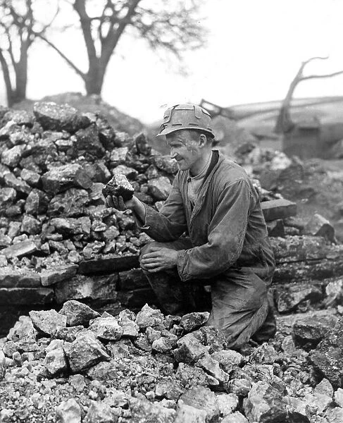 This is fluorspar being examined by mr. Eric Richardson at the Coalclough Lead Mine in