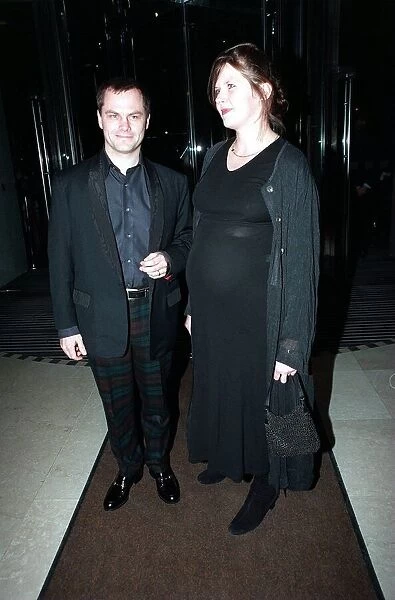 Jack Dee arrives with his pregnant wife December 1997 arrives at the 1997 Comedy awards