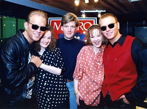 Matt and Luke Goss of Bros meet some fans at Metro FM Radio. 05  /  03  /  92