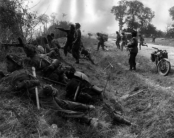 War: Invasion of France July 1944 British troops in action