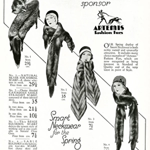 Advert for Gorringes: womens animal scarves 1930