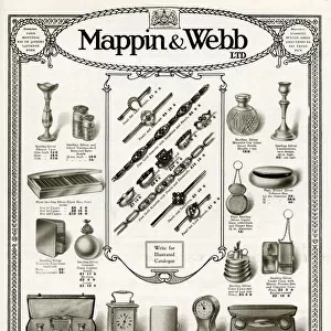 Advert for Mappin & Webb luxury items 1916