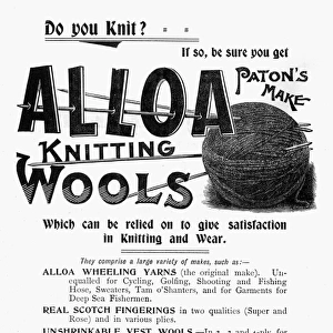 Alloa knitting wools by John Patons, 1899