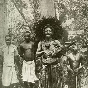 Angoni tribesman performer, Nyasaland, East Africa