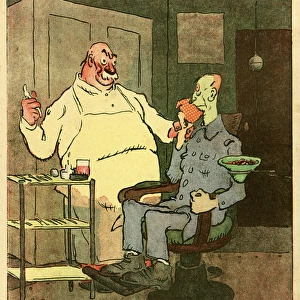 Cartoon, Dentist and patient, WW1
