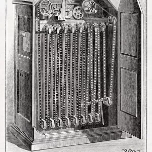 EDISON'S KINETOSCOPE Reproducing to the eye the effect of human motion by means of a swift and graded succession of pictures'. Date: 1894