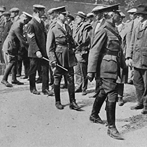 Inspecting recruits at Tower of London, WW1