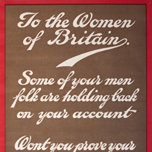 Poster, To the Women of Britain