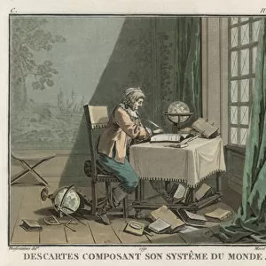 Rene Descartes at Desk