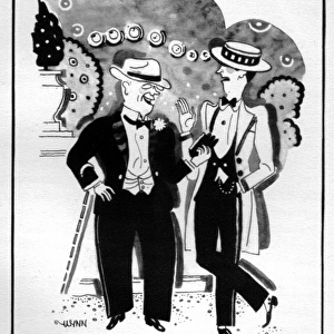 Sketch of sauve, well dressed gentlemen, 1920s