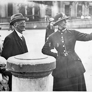 Woman police officer Beatrice Wills on duty, London