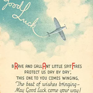 WW2 Greetings Card, R. A. F. Spitfires