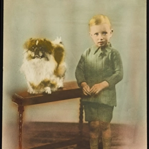 Young Boy and Pekingese