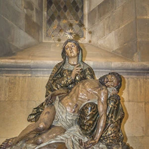 Europe, Portugal, Lisbon, Pieta in interior of Lisbon Cathedral