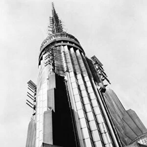 EMPIRE STATE BUILDING, 1954. A view of the television antennas atop the Empire