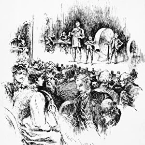 LOTTERY DRAWING, 1890. A drawing of the Louisiana State Lottery Company in New Orleans