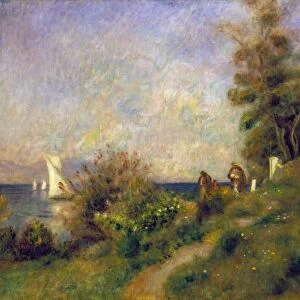 RENOIR: ANTIBES, 1888. Landscape at Antibes, France. Oil on canvas by Pierre Auguste Renoir, 1888
