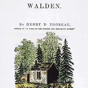 THOREAU: WALDEN, 1875. Title page of Walden by Henry David Thoreau. Engraving, 1875