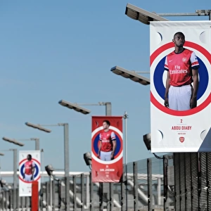 Abou Diaby banner outside the stadium. Arsenal 0: 0 Sunderland. Barclays Premier League