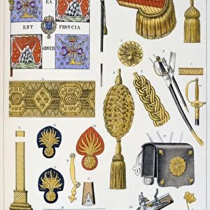 French military accoutrements of the royal guard. From Histoire de la maison militaire