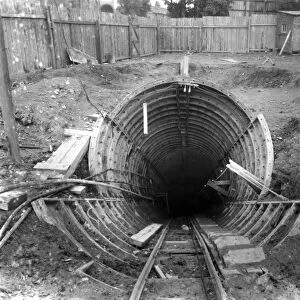 A pilot tunnel for the London Tube leading to the construction of an escalator tunnel