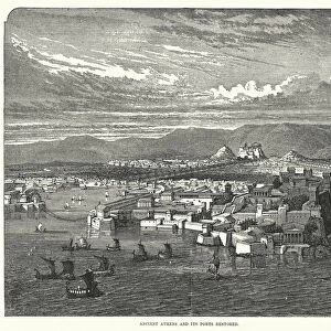 Ancient Athens and its Ports restored (engraving)