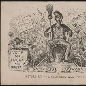 Anti universal suffrage cartoon in the lead up to the 1867 Reform Act (engraving)