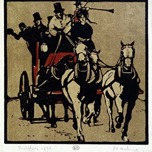 A carriage or a diligence: "Coaching"- by William Nicholson (1872-1949), 1898