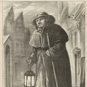 Charlie a London Watchman in the 18th century (engraving)